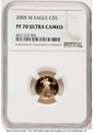 2005-W G$5 Proof 1/10 oz American Gold Eagle Coin NGC PF70 UCAM coin front image