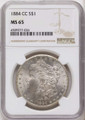 1884-CC S$1 Morgan Silver Dollar Coin NGC MS65 coin front image