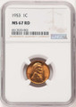 Bullionshark 1953 1C Lincoln Cent Coin NGC MS67     RD - HAT784554003 