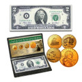 2005 Lewis & Clark Bicentennial Coin & Currency Set – Gold-Plated Nickels, Sacagawea Dollar & Uncirculated $2 Note