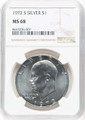 Bullionshark 1972-S S$1 Eisenhower Dollar Coin NGC MS68   Silver - HAT780452002 