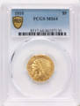 Bullionshark 1910 $5 Indian Gold Half Eagle Coin PCGS MS64 - HAT790756007 