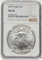 Bullionshark 2019 S$1 American Silver Eagle Coin NGC MS70 - HAT521587037 