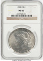 Bullionshark 1928 S$1 Peace Silver Dollar Coin NGC MS63 - HAT789391025 