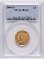 Bullionshark 1909-D $5 Indian Gold Half Eagle Coin PCGS MS63  + - HAT525206054 