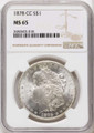 Bullionshark 1878-CC S$1 Morgan Silver Dollar Coin NGC MS65 - HAT791027065 