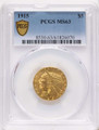 Bullionshark 1915 $5 Indian Gold Half Eagle Coin PCGS MS63 - HAT790460009 