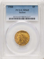 Bullionshark 1908 $5 Indian Gold Half Eagle Coin PCGS MS65 - HAT790382015 