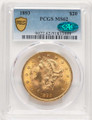 Bullionshark 1893 $20 Gold Liberty Double Eagle PCGS MS62  CAC - HAT777145038 