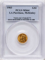 Bullionshark 1903 G$1 Commemorative Gold Coin PCGS MS64   Louisiana Purchase - McKinley Gold Dollar - HAT791025005 