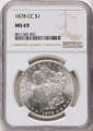 1878-CC S$1 Morgan Silver Dollar Coin NGC MS65 coin front image