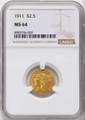 Bullionshark 1911 $2.5 Indian Gold Quarter Eagle Coin NGC MS64 - HAT785429012 