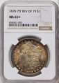 1878 7TF S$1 Morgan Silver Dollar Coin NGC MS65  +  Reverse of 1879 coin front image