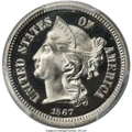 Bullionshark 1867 3CN Proof Three Cent Nickel Coin PCGS PR67 CAMEO   CAC  JD-1 - R.3 - HAT791027006 