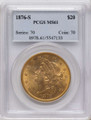 1876-S $20 Gold Liberty Double Eagle PCGS MS61 coin front image