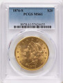 1876-S $20 Gold Liberty Double Eagle PCGS MS61 coin front image