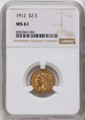 Bullionshark 1912 $2.5 Indian Gold Quarter Eagle Coin NGC MS61 - HAT789643045 