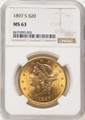Bullionshark 1897-S $20 Gold Liberty Double Eagle NGC MS63 - HAT171492234 