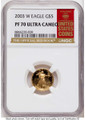 2003-W $5 Proof 1/10 oz American Gold Eagle Coin NGC PF70 UCAM coin front image