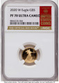 2020-W $5 Proof 1/10 oz American Gold Eagle Coin NGC PF70 UCAM    One- coin front image