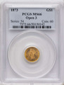 Bullionshark 1873 G$1 Gold Dollar Coin PCGS MS66   Open 3 - HAT508428016 