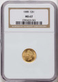 1888 G$1 Gold Dollar Coin NGC MS67 coin front image