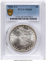 Bullionshark 1881-CC S$1 Morgan Silver Dollar Coin PCGS MS64 - HAT791358019 