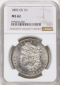 Bullionshark 1892-CC S$1 Morgan Silver Dollar Coin NGC MS62 - HAT790362001 