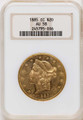 1885-CC $20 Gold Liberty Double Eagle NGC AU58 coin front image