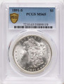 1891-S S$1 Morgan Silver Dollar Coin PCGS MS65 coin front image