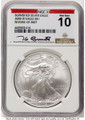 2008-W S$1 Burnished American Silver Eagle Coin NGCX 10 - Reverse of 2007 coin front image