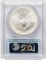 2008-W S$1 Burnished American Silver Eagle Coin PCGS MS70 - Reverse of 2007 - First Strike coin back image