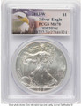 2013-W S$1 Burnished American Silver Eagle Coin PCGS MS70 - First Strike coin front image