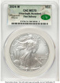 Bullionshark 2024-W S$1 Burnished American Silver Eagle Coin CACG MS70 - HAT770082077 
