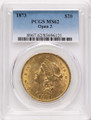 Bullionshark 1873 $20 Gold Liberty Double Eagle PCGS MS62   Open 3 - HAT791086036 