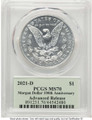 Bullionshark 2021-D $1 Modern Bullion Coin PCGS MS70   Morgan Dollar 100th Anniversary - Advanced Release - HAT773560001 