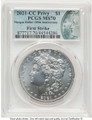 Bullionshark 2021 $1 Modern Bullion Coin PCGS MS70   Morgan Dollar 100th Anniversary - CC Privy - First Strike - HAT772135064 