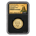 2026-W $250 President Donald Trump 1 oz Gold Proof FDI NGC PF70 Don't Tread On Me Label - Limited 1 of 26