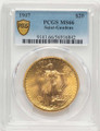 1907 $20 Saint Gaudens Double Eagle PCGS MS66 coin front image