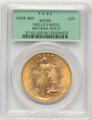 1908 $20 Saint Gaudens Double Eagle PCGS MS66   No Motto coin front image
