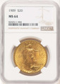 Bullionshark 1909 $20 Saint Gaudens Double Eagle NGC MS64 - HAT774785002 