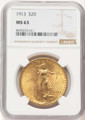 1913 $20 Saint Gaudens Double Eagle NGC MS63 coin front image