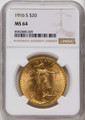 1916-S $20 Saint Gaudens Double Eagle NGC MS64 coin front image