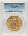 1908 $20 Saint Gaudens Double Eagle PCGS MS62   Motto coin front image