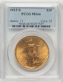 1915-S $20 Saint Gaudens Double Eagle PCGS MS66 coin front image