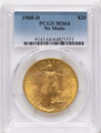 1908-D $20 Saint Gaudens Double Eagle PCGS MS64   No Motto coin front image