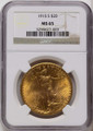 1915-S $20 Saint Gaudens Double Eagle NGC MS65 coin front image