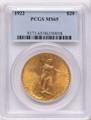 1922 $20 Saint Gaudens Double Eagle PCGS MS65 coin front image