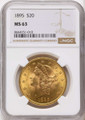 Bullionshark 1895 $20 Gold Liberty Double Eagle NGC MS63 - HAT789053012 