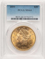 1899 $20 Gold Liberty Double Eagle PCGS MS64 coin front image